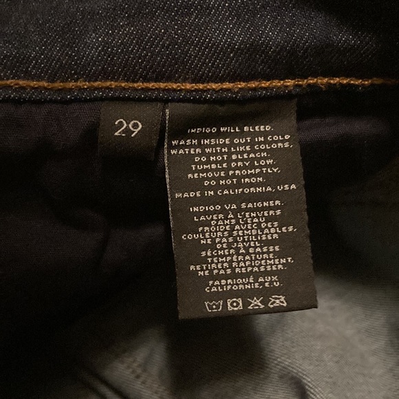 2 for $50 J BRAND Jeans “PURE” Skinny Leg Jeans Women’s Size 29 Dark Indigo Wash - Picture 8 of 13